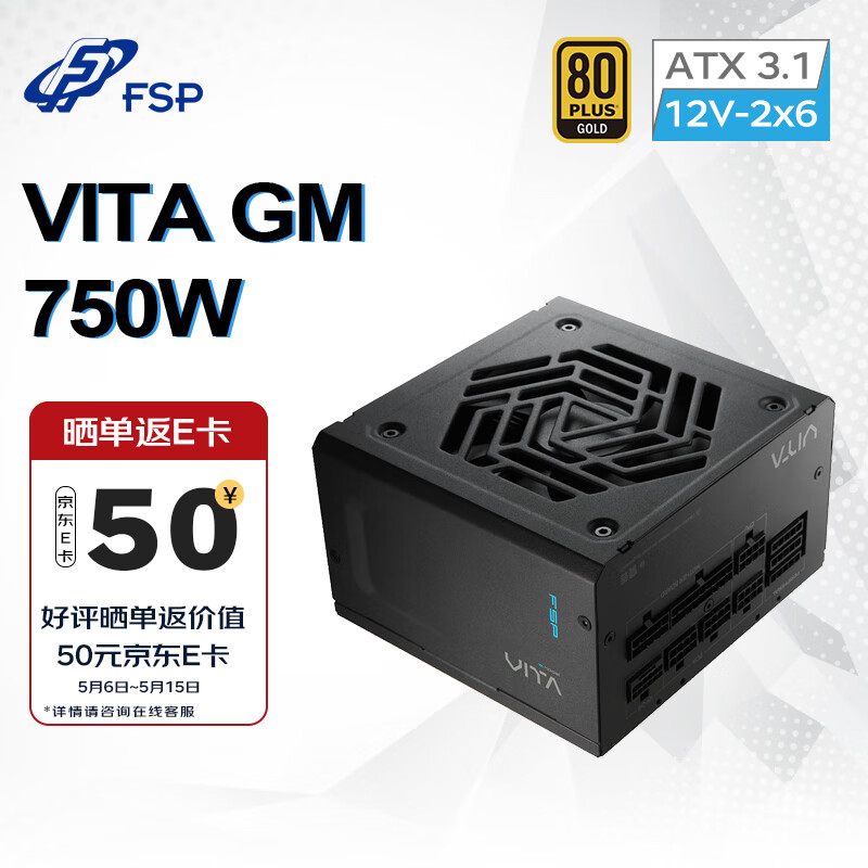 FSP 全汉 VITA GM 750W 白金牌（90%）全模组ATX电源 750W