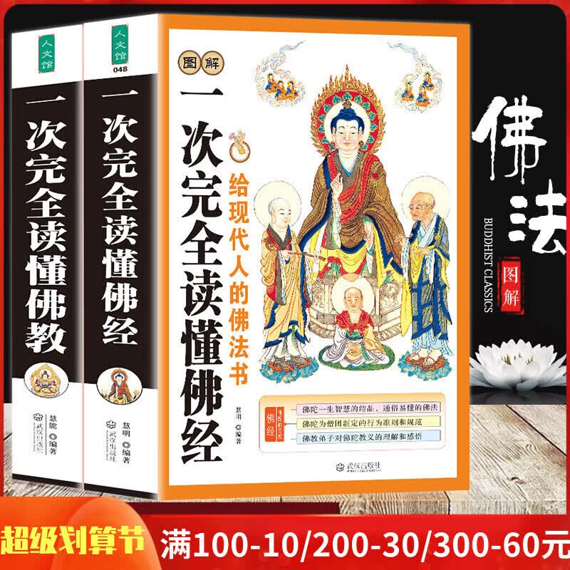 正版全2册图解一次完全读懂佛法+佛经学佛经佛学佛学入门基础知识金刚经心经坛经楞严经学禅宗论无量寿经法 无量寿经法