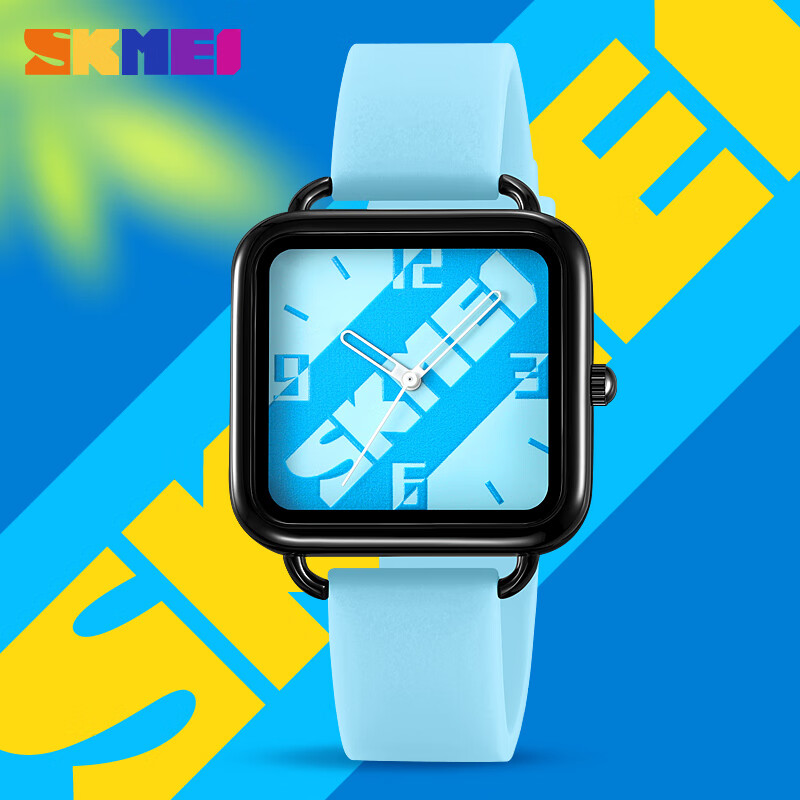 时刻美（skmei）手表学生电子手表卡通元素可爱简约2196 蓝色 