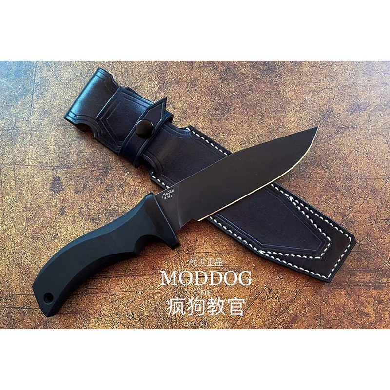 雨轩户外a8高硬度合金钢直哑光银石洗灰黑石洗刀身户外直刀收藏送礼