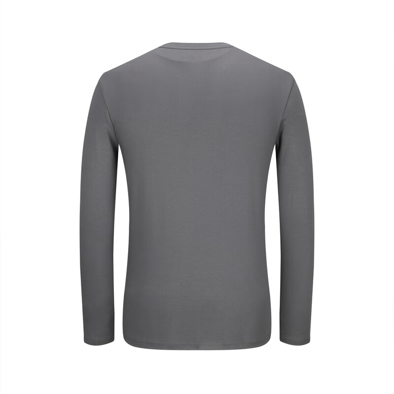 哈特马克斯男士休闲圆领长袖上衣运动透气绵柔T恤衫 摩天灰 M (170)