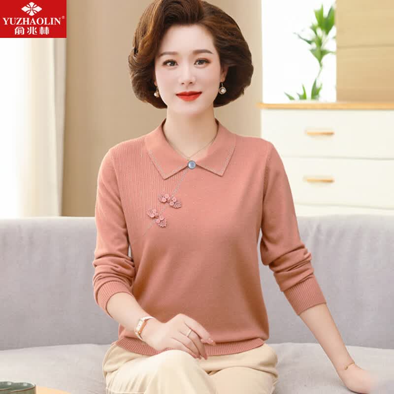 俞兆林妈妈装秋装针织打底衫上衣中老年女装毛衣女老年人衣服 Y238Z3778怎么样,好用不?