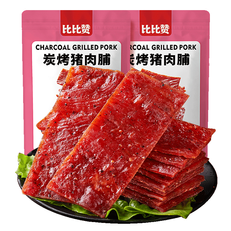 比比赞（BIBIZAN）炭烤猪肉脯【香辣味】100g熟食下酒菜风味即食小吃休闲零食品