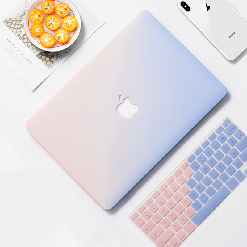 2020新款MacBook Pro保护壳13.3英寸Pro苹果笔记本电脑保护透明套 保护壳【渐变色+同款键盘膜】（奶油壳）