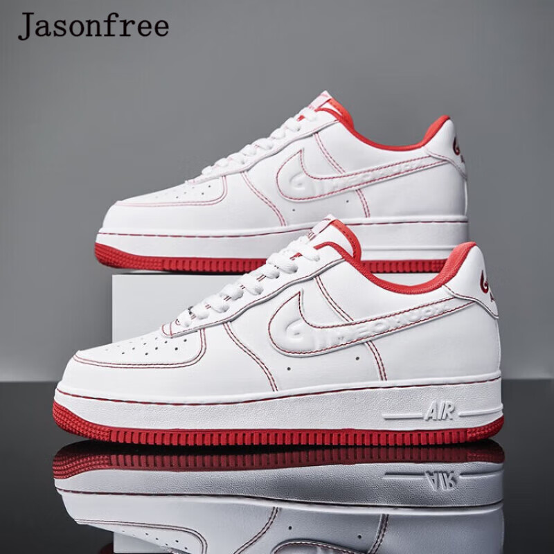 jasonfree莆田男鞋空军一号低帮aj板鞋af1奶咖百搭休闲青少年官网联名