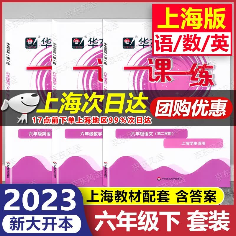2023新版 上海华东师大版 一课一练 6年级下 语文+数学+英语 六年级第二学期 六年级下 上海专用 含答案 大开本 上海课后提高