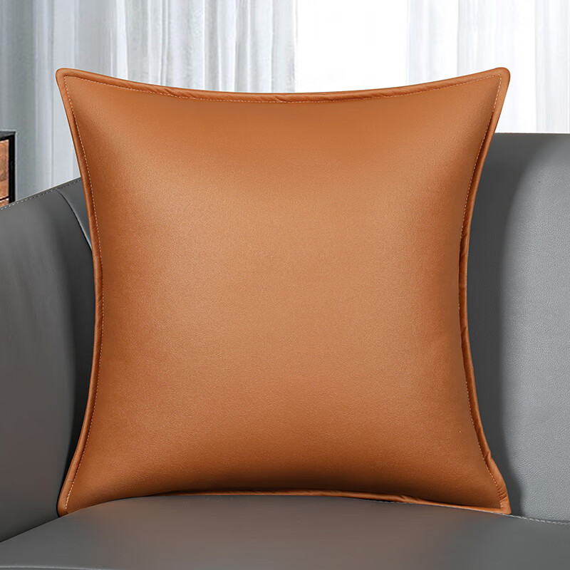美初芝华士皮沙发抱枕爱马仕橙色科技布靠枕客厅沙发靠垫床头大靠背套 橘橙色-1 45x45(抱枕含芯)