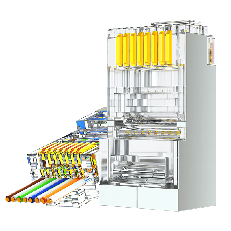安普康（AMPCOM）六類網(wǎng)線水晶頭通孔穿孔式RJ45千兆超56類屏蔽50μ純銅鍍金8P8C電腦網(wǎng)絡(luò)連接頭10/30/50/100個(gè) 【通孔屏蔽】50U鍍金 超五類 【100個(gè)裝】水晶頭