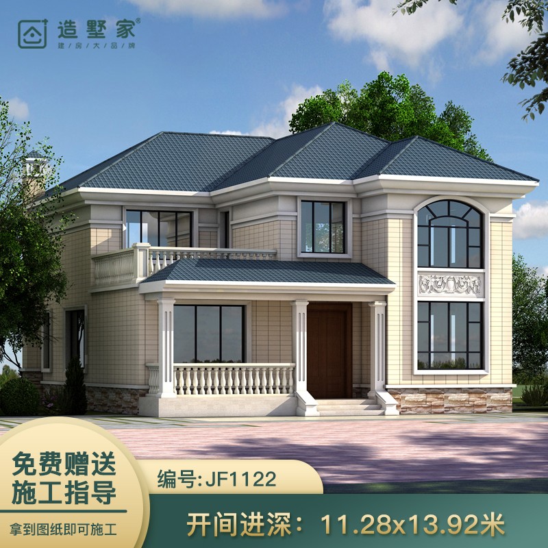 农村自建房别墅图纸设计欧式二层小户型带阁楼整套施工图纸1122