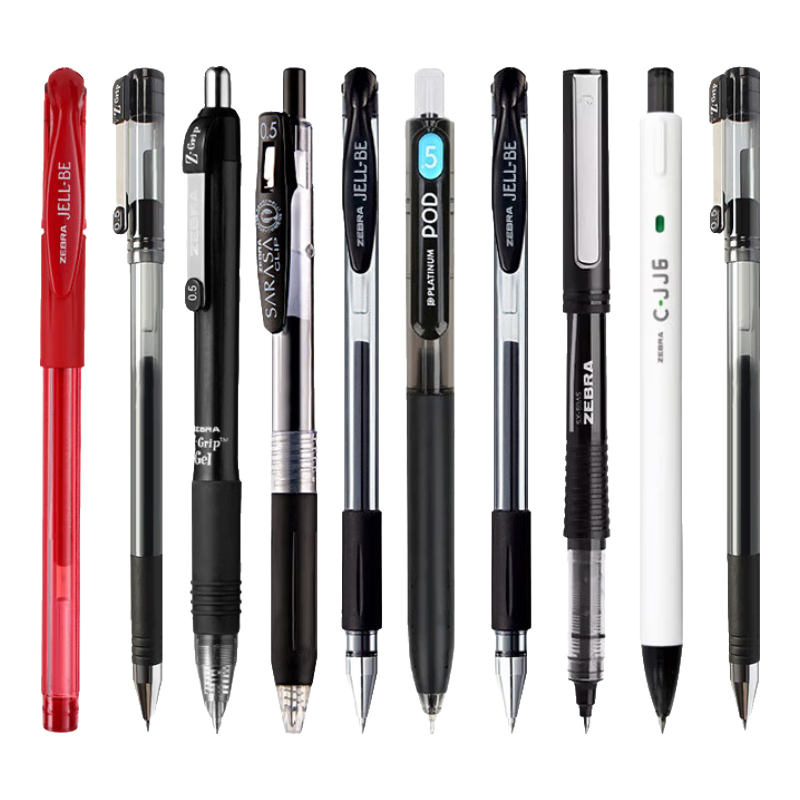 �����ƣ�ZEBRA���������Ա�0.5mmѧ�����Ժ�ɫ�ٸ�ˢ���ľ�����ǩ�ֱ�JJ15��װ ������10֧�ʡ��Լ۱����һ