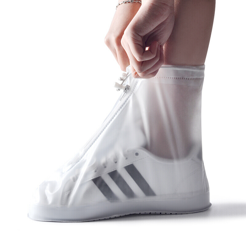 将远行雨鞋套防水雨天防滑防水鞋套男女防滑加厚耐磨防雨鞋套 白色 加厚款3XL(43-44码)