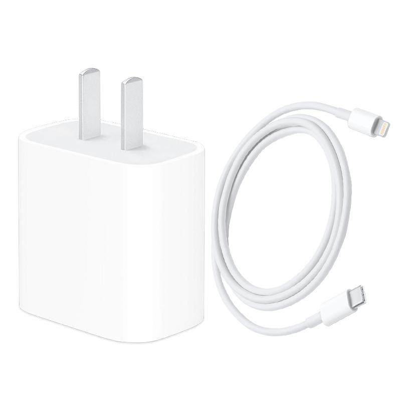 Apple 苹果原装充电器20W USB-C手机快速充电器插头 1米PD数据线【充电头+充电线】