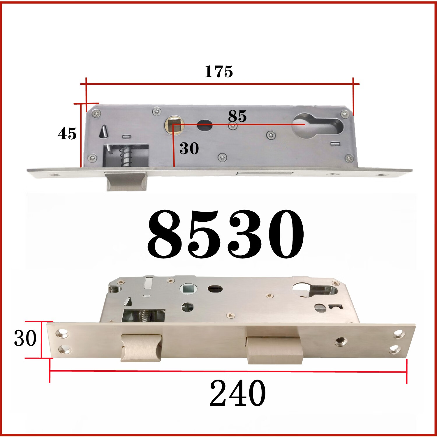 clcey断桥铝庭院指纹锁专用双活双快锁体30*240 8545 8550 8560 8570