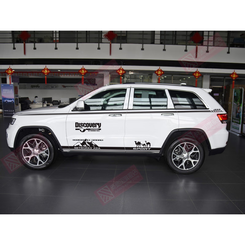 图将jeep吉普大切诺基车身拉花改装饰贴纸专用彩条越野个性贴画拉花贴