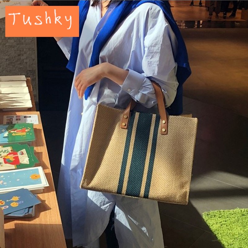 tushky2023今年流行托特包包女夏天新款法国小众设计感大容量日系托特