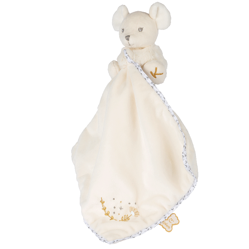 Kaloo安抚巾婴儿可入口宝宝毛绒玩具婴幼儿安抚玩偶兔兔毛绒玩具安抚巾 奶油色抱抱鼠K969957
