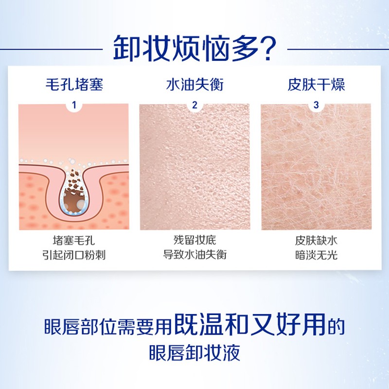 妮维雅(NIVEA)眼部温和保湿卸妆液卸妆水 小巧便携旅行装 双瓶套装70ml*2