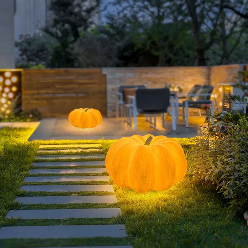 半语太阳能发光南瓜灯 植物景观灯公园别墅田园农庄装饰创意草坪灯