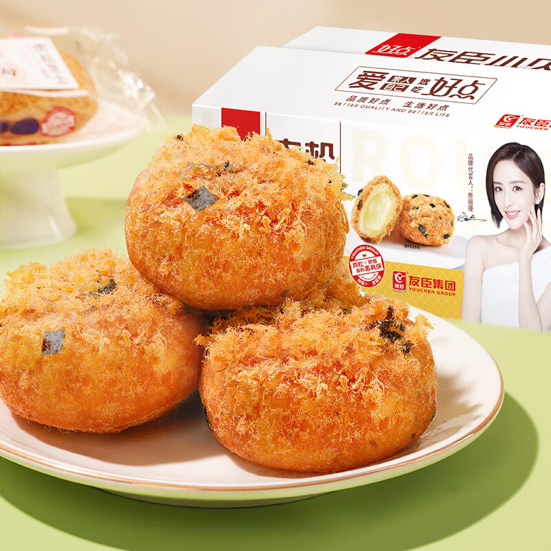 友臣小贝肉松海苔整箱营养早餐面包网红食品宵夜点心休闲小吃 友臣