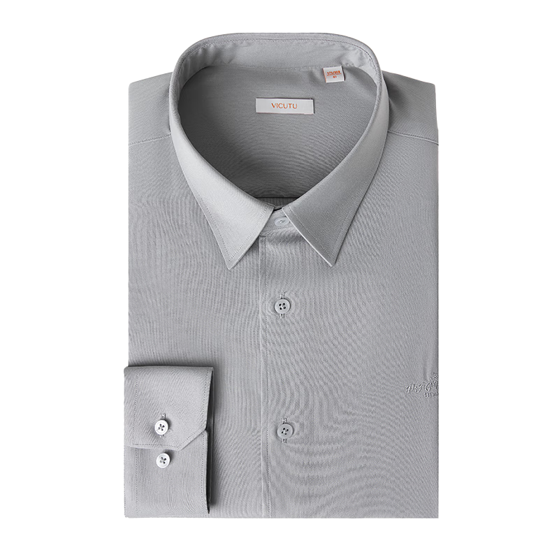 威可多(vicutu)【二代云朵衬衫】商务长袖衬衣男ves23352172 灰色 180
