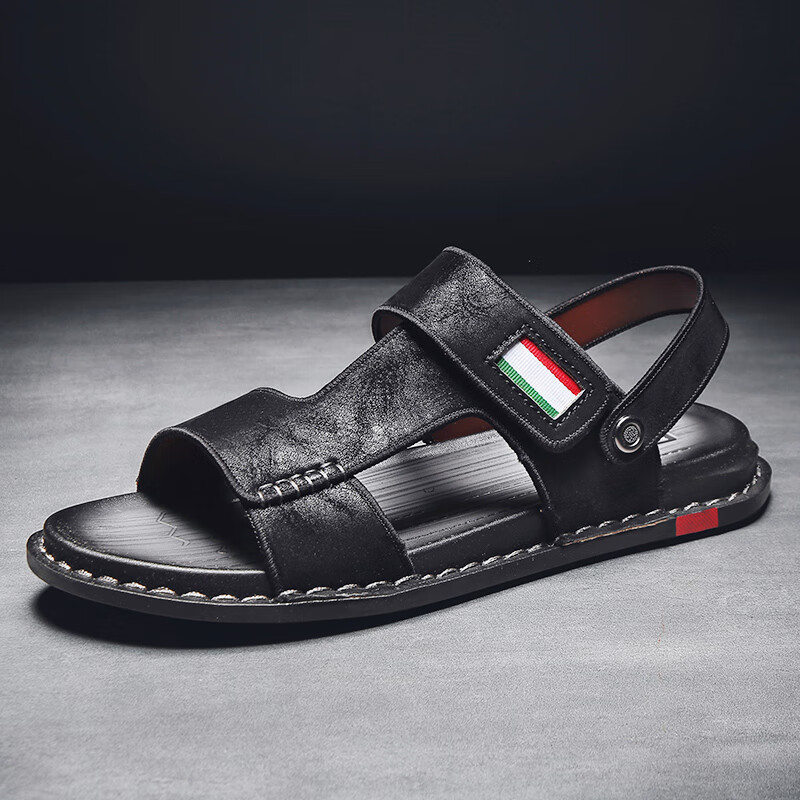 辰锐森凉鞋男开车驾车鞋皮款夏季外穿休闲两用潮流软底百搭男士罗马