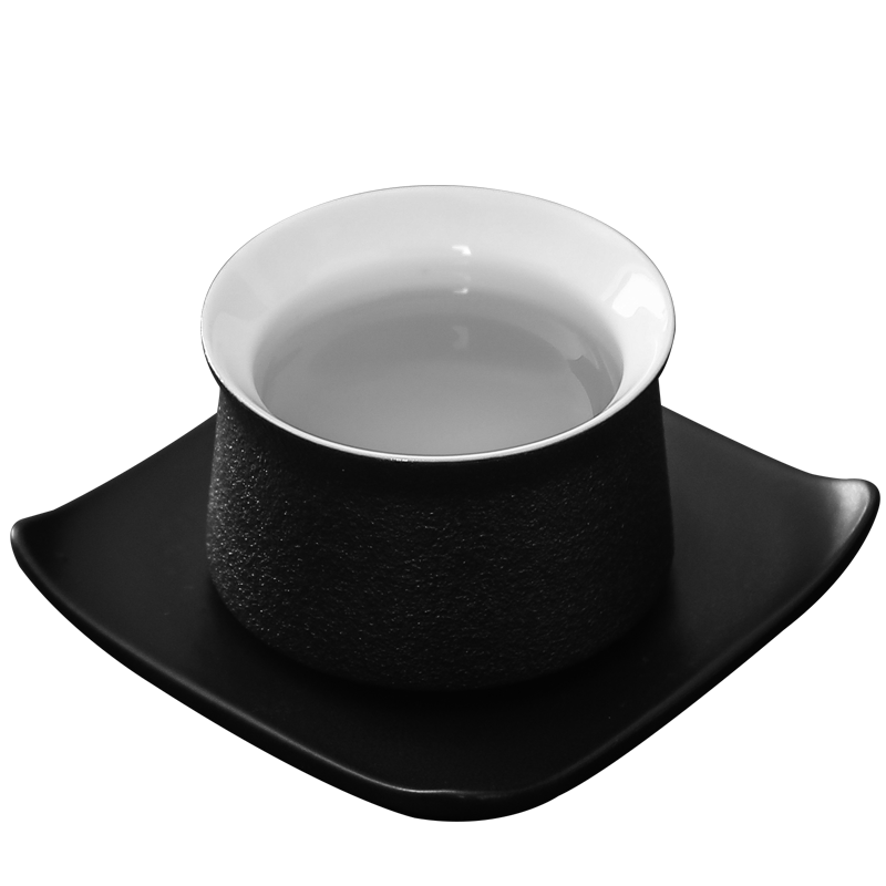 宇軒 復(fù)古黑陶茶杯杯墊茶杯子隔熱墊中式創(chuàng)意陶瓷功夫茶具配件 黑陶福氣杯墊--圓一個(gè)