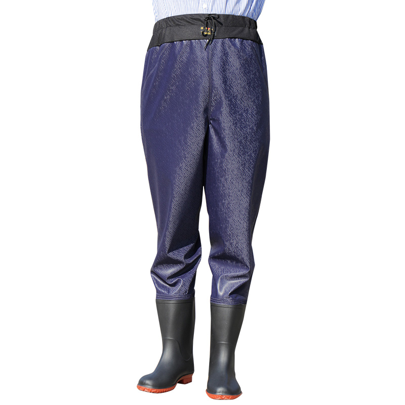 涉水裤超轻 2022新款 加厚半身下水裤齐腰超轻防水衣雨裤带雨鞋a 齐腰