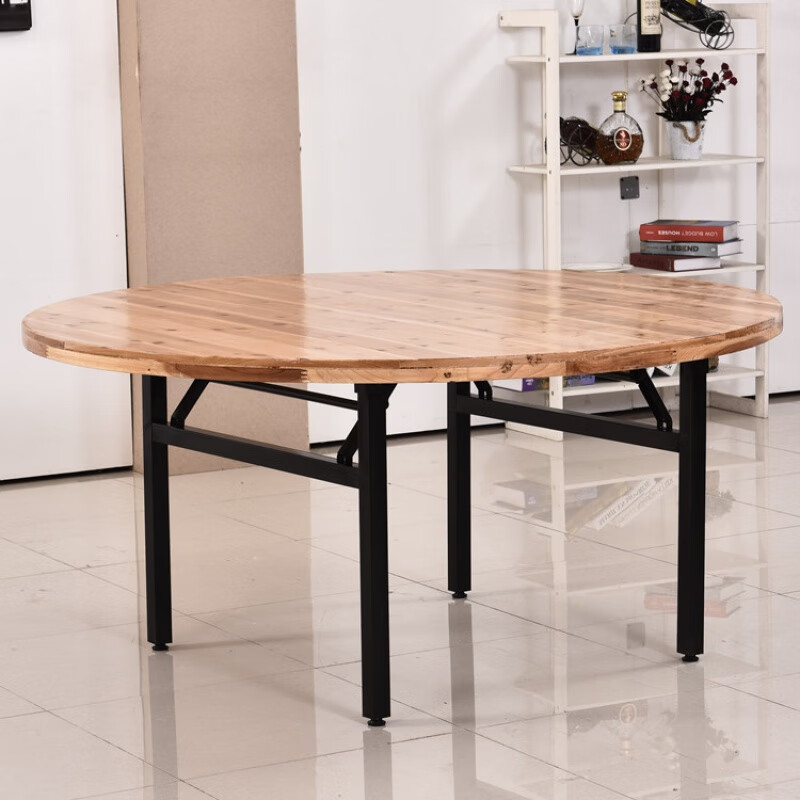 西典雅风大圆桌餐桌酒席婚庆餐厅圆桌面折叠15人10人酒店饭店圆台转盘