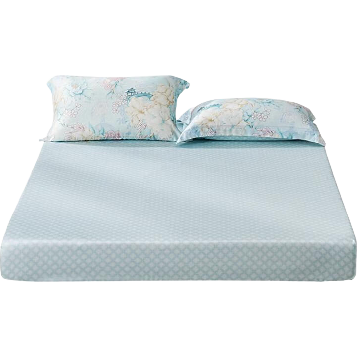 富安娜 60s莱赛尔天丝凉感单件床笠罩 夏季裸感床垫保护套 120*200cm 蓝