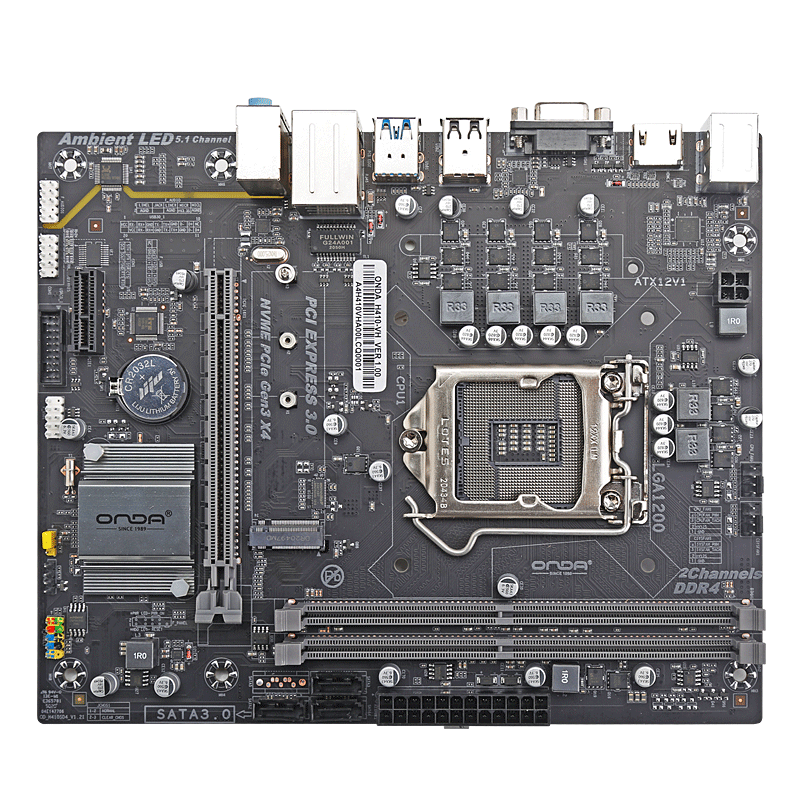 昂达（ONDA）H410SD4-ITX全固版 （Intel H410/LGA 1200） 支持Intel 10代处理器 游戏办公优选