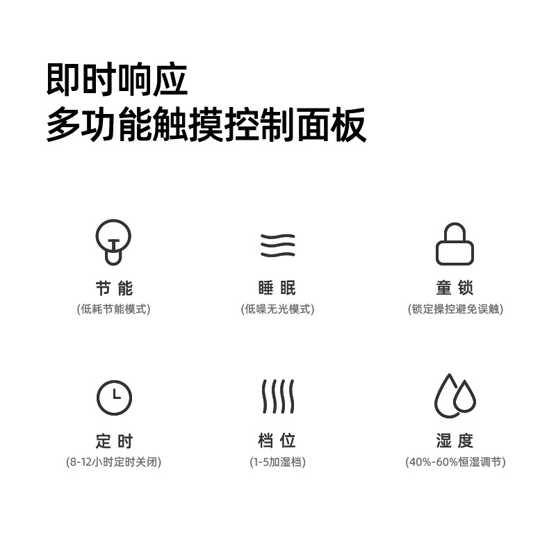 IAM 高端无雾加湿器卧室家用办公室桌面 婴儿低噪空气加湿 5L大容量 上加水 智能恒湿700ml/h加湿量