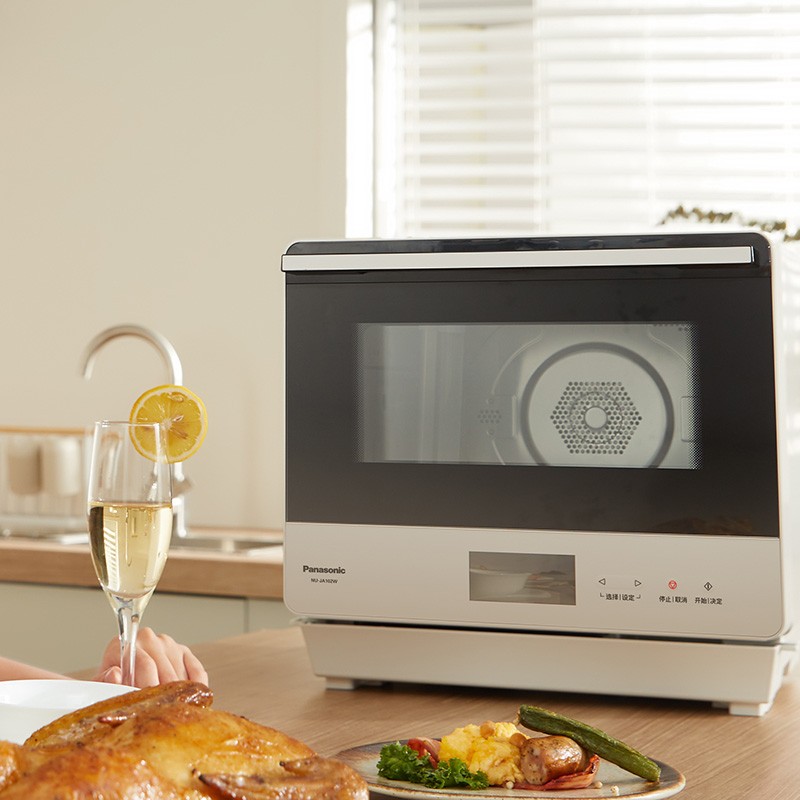 松下（Panasonic）蒸烤一体机家用电烤箱蒸烤箱热风烘焙多功能蒸烤箱 NU-JA102W 白色