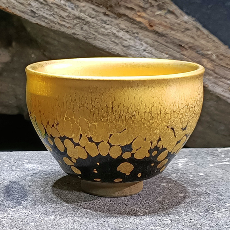 道合心茶具蔡志强金盏金油滴建盏纯手工盏杯主人杯茶杯天目茶盏茶具