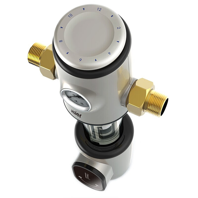 【自营仓发货】海尔HP15前置过滤器全屋中央净水净化器反冲洗4.5T大通量家用管道压力表监测专利隔铅 HP15反冲洗