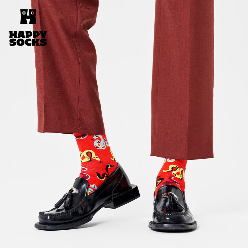 Happy Socks【25年新款】春节限定款本命年红袜中筒袜 蛇年春节 1双 M 36-40
