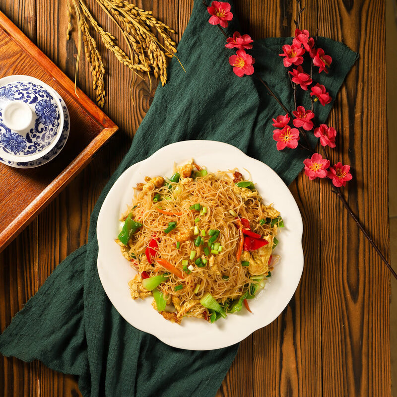 七点食分东莞米粉道滘米粉米线沙县小吃早餐 炒米粉蒸米粉广东干拌粉