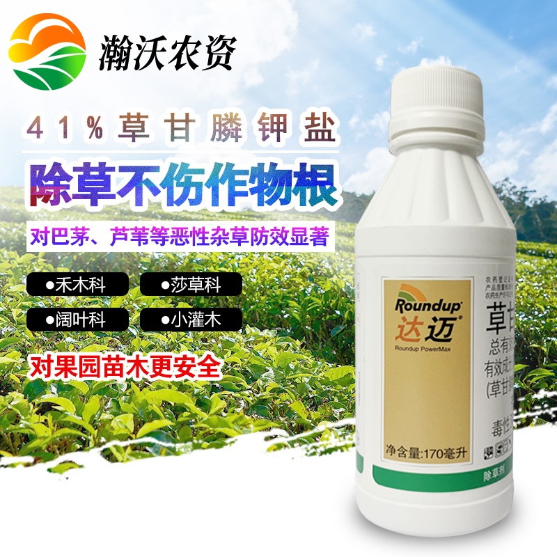 达迈美国孟山都进口草甘膦钾盐茶园果园灭生性除草剂烂根型 800毫升