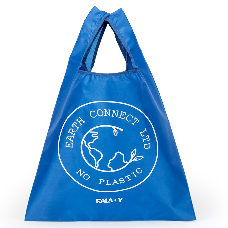卡拉羊大容量超市购物袋可折叠环保手提袋时尚便携结实耐用可清洗买菜袋手提袋CX0606-M宝蓝地球