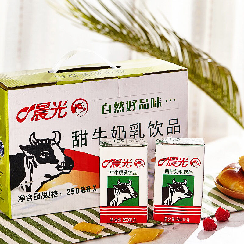 晨光甜牛奶 250ml*24盒/箱 儿童早餐甜奶 晨光牛奶整箱 1箱【250ml*24