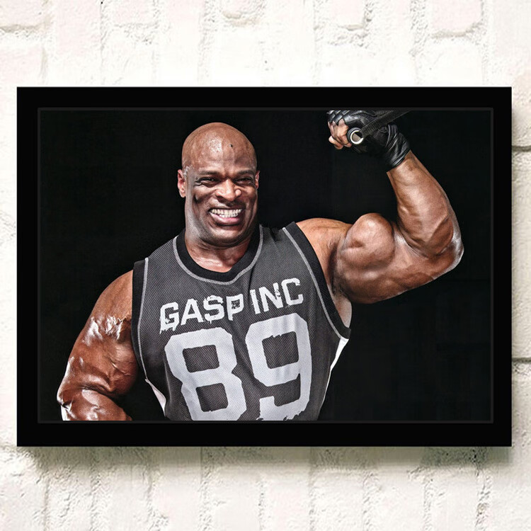 神至健身海报 罗尼库尔曼健美先生男房肌肉贴挂画装饰画相框贴纸sn069