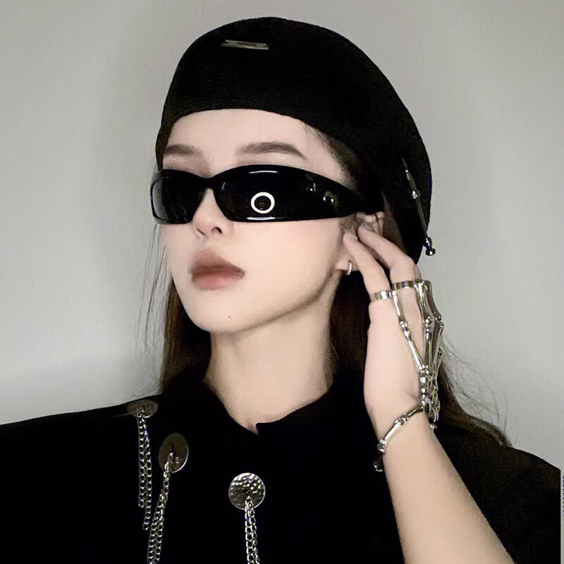 catasdate欧美y2k千禧风网红街拍太阳镜女潮辣妹酷拽未来感一体墨镜男