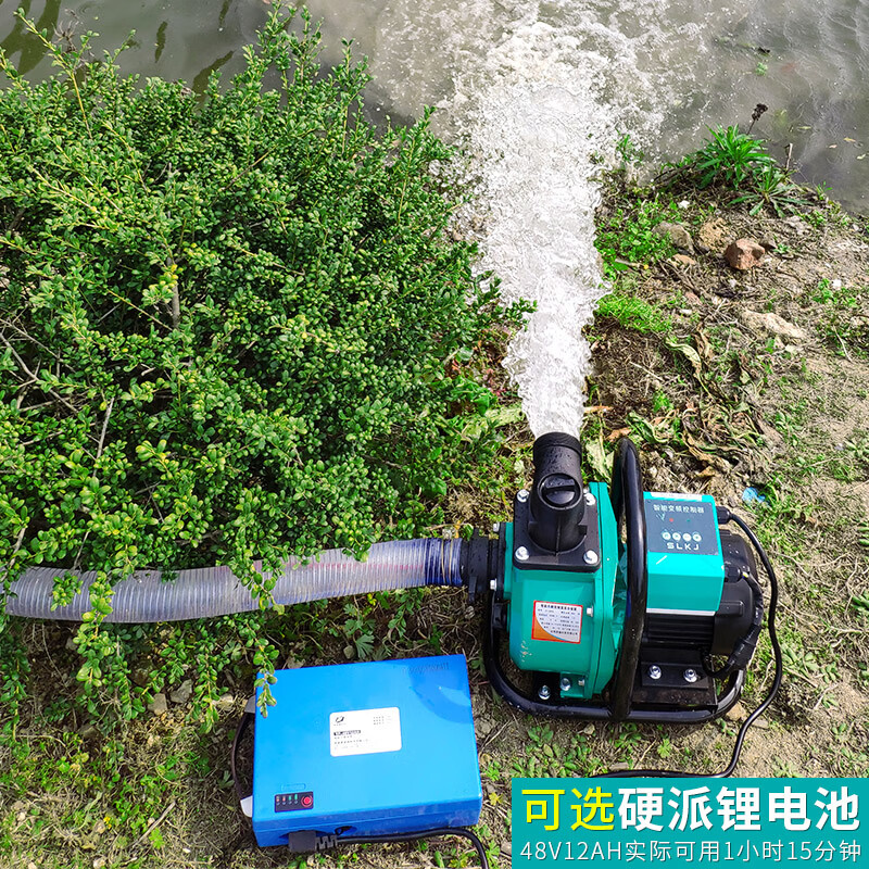 定制充电式大功率菜地浇水神器抽水泵农用灌溉48v直流电瓶水泵抽水机