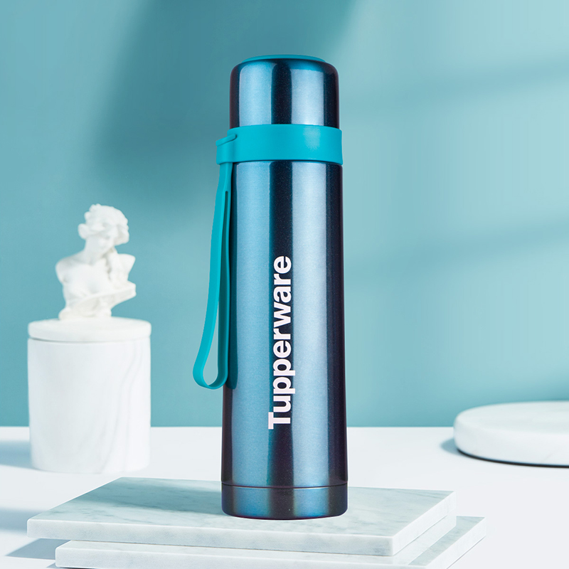 特百惠(tupperware) 真空保温杯304不锈钢保温瓶焖烧杯 海蓝 500ml