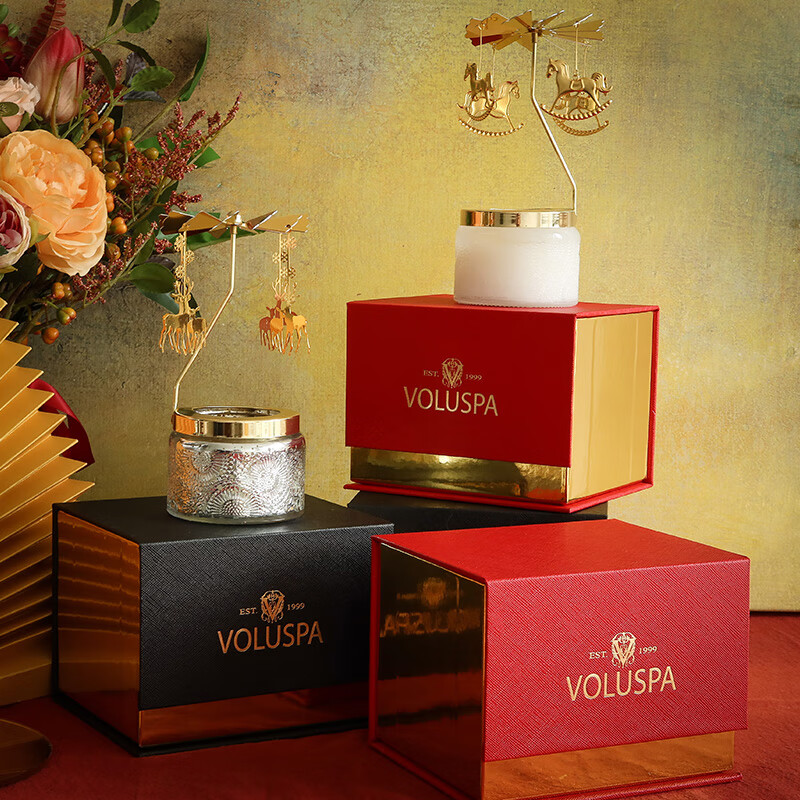 Voluspa助眠香薰蜡烛礼盒新婚生日礼物女室内高级安神香氛奥斯卡伴手礼 法国杜松与薰衣草