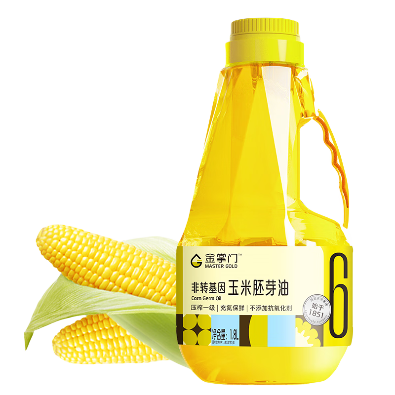 mastergold 金掌门 食用油 压榨一级 非转基因 玉米胚芽油 1.8L