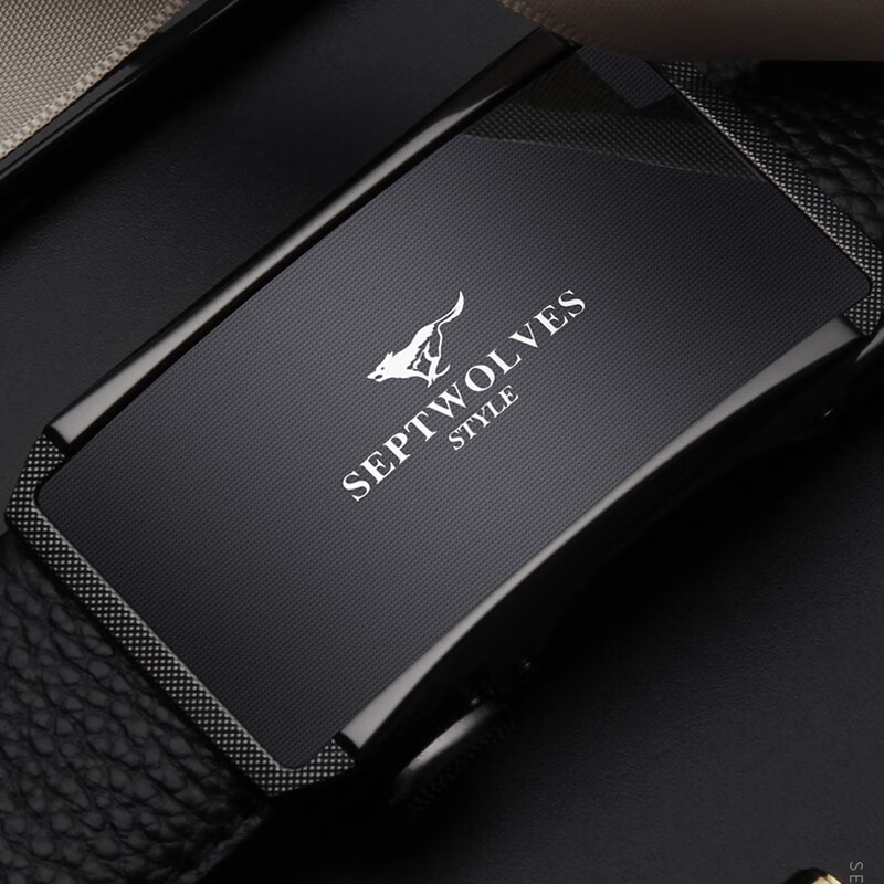 七匹狼七匹狼皮带男士自动扣2025新款腰带头层牛皮休闲真皮裤带男 简约咖色【头层牛皮 闪电发货】