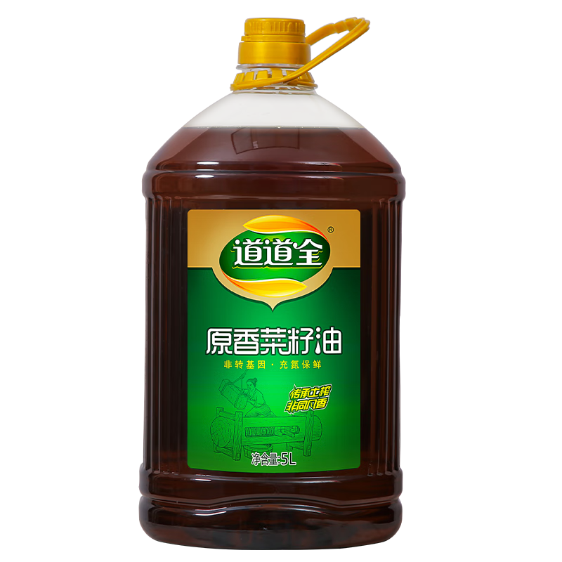 道道全菜籽油 食用油 原香菜籽油 物理壓榨非轉基因 5L*1桶