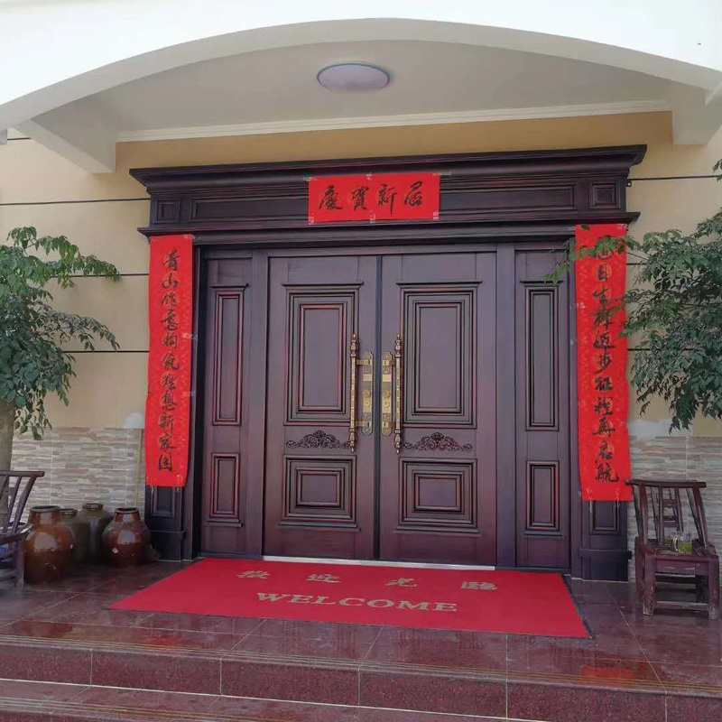索梵锌合金大门别墅大门双开门对开门农村进户大门中式大门家用乡村