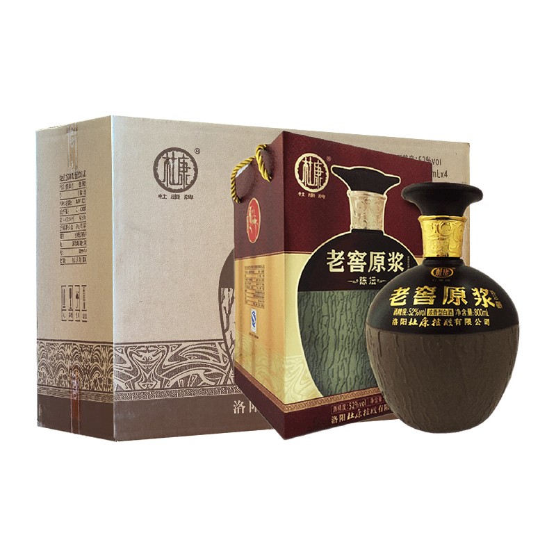 杜康酒52度 杜康老窖陈坛 浓香型白酒800ml 礼盒装 商务宴请 送礼收藏