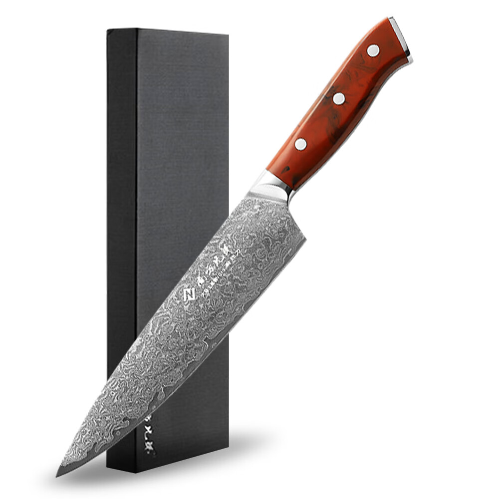 南方兄弟大马士革钢vg10厨刀言选系列切片刀厨师刀三德刀小菜刀料理切肉刀 言选厨师刀